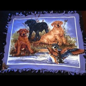Handmade fleece blanket dogs and duck